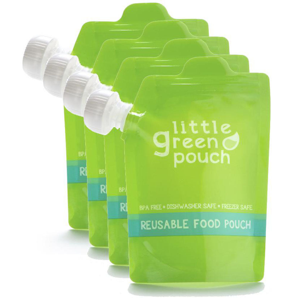 Little Green Pouch - 7oz. (4 pack) ||  Pochette Alimentaire Réutilisable – 7 oz. (Paquet de 4)